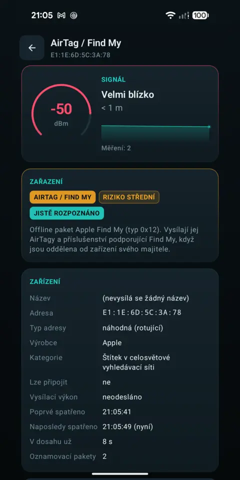 Zařazení — trackersAnywhere