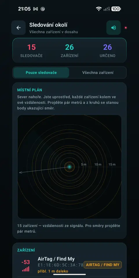 Místní plán — trackersAnywhere