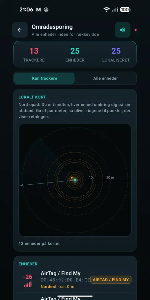 Lokalt kort — trackersAnywhere
