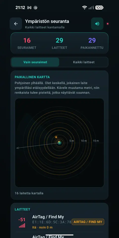Paikallinen kartta — trackersAnywhere