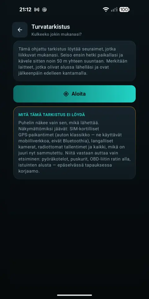 Turvatarkistus — trackersAnywhere