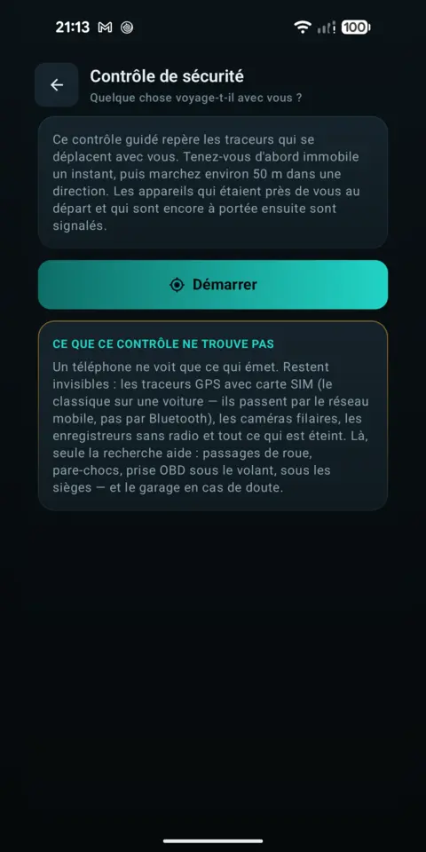 Contrôle de sécurité — trackersAnywhere