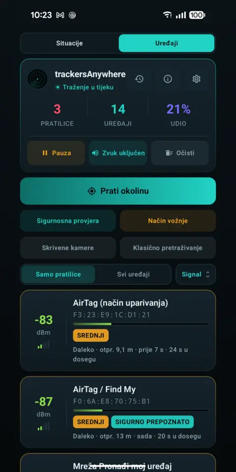 Svi uređaji — trackersAnywhere