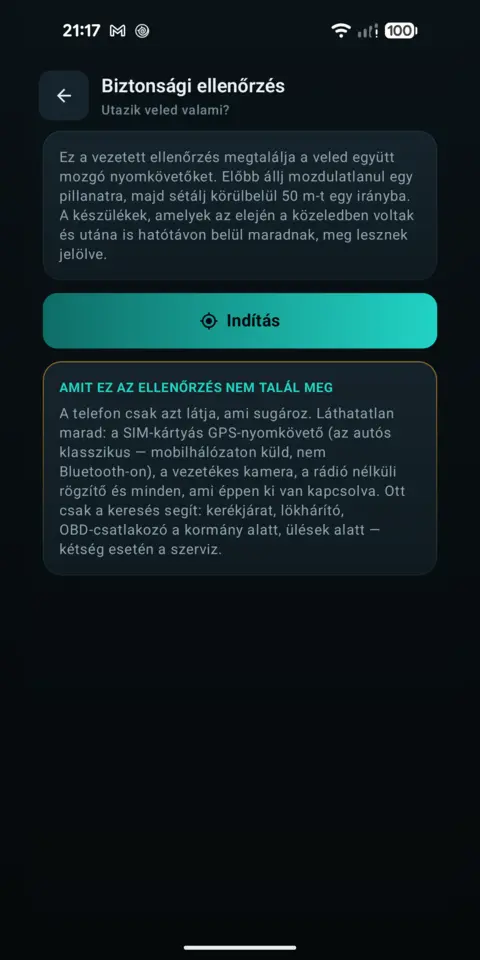 Biztonsági ellenőrzés — trackersAnywhere