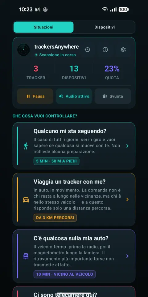 Situazioni — trackersAnywhere