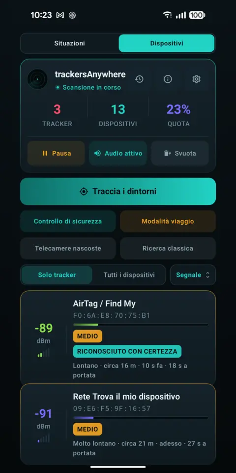 Tutti i dispositivi — trackersAnywhere
