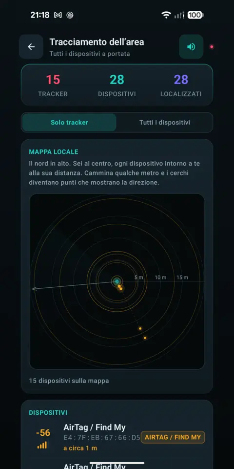 Mappa locale — trackersAnywhere