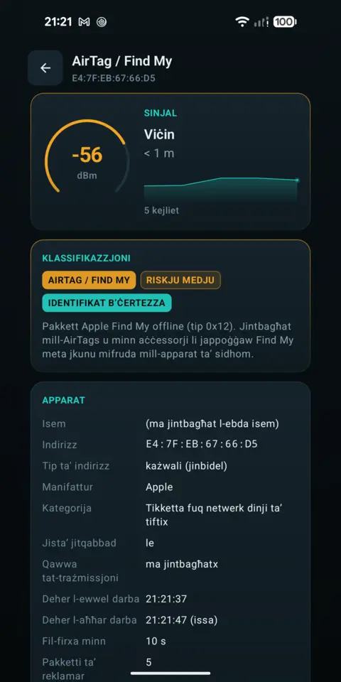 Klassifikazzjoni — trackersAnywhere