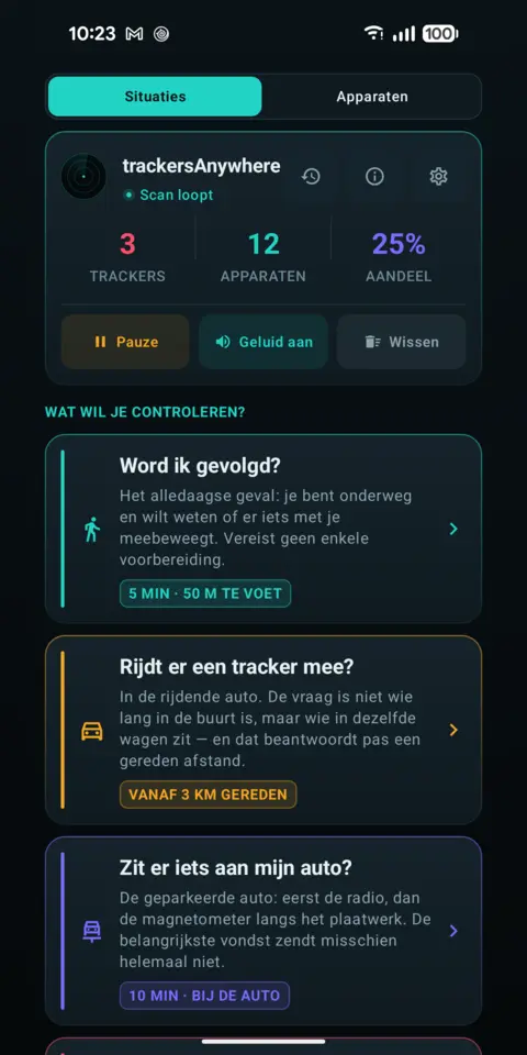 Situaties — trackersAnywhere
