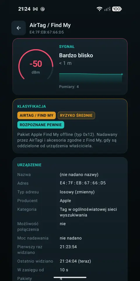 Klasyfikacja — trackersAnywhere