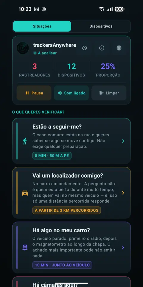 Situações — trackersAnywhere