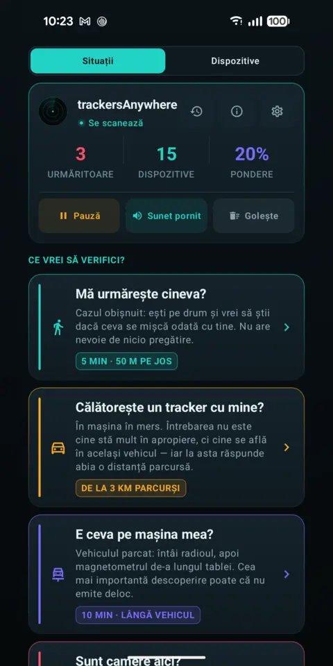 Situații — trackersAnywhere