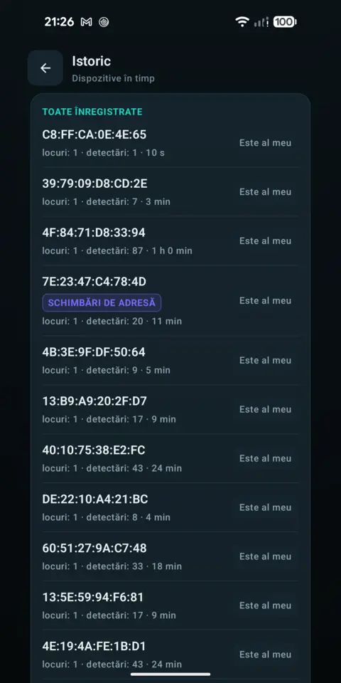 Istoric — trackersAnywhere
