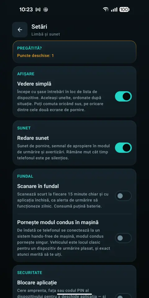 Setări — trackersAnywhere