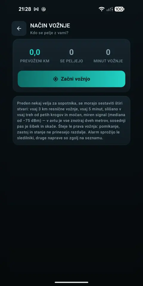 Način vožnje — trackersAnywhere