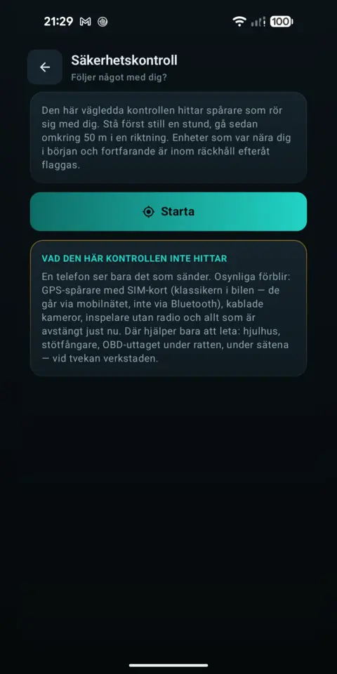 Säkerhetskontroll — trackersAnywhere